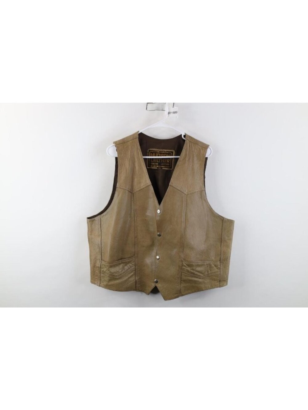 Vintage 90s Streetwear Mens 48 Distressed Leather Motorcycle Riding Vest Jacket